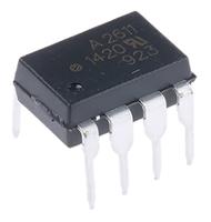 hcpl-2611-000e Broadcom, HCPL-2611-000E DC Input Transistor Output Optocoupler, Through Hole, 8-Pin DIP