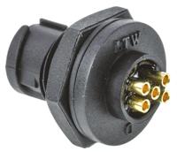 au-05pmms-lc7001 Amphenol Industrial Circular Connector, 5 Contacts, Panel, Miniature Connector, Socket, Male, IP67, Ceres Series