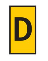 561-02044-wic2-d-pa66-ye HellermannTyton WIC Snap On Clip On Cable Marker, Yellow, Pre-printed "D", 2.8 → 3.8mm Cable, for Cables and
