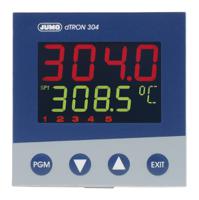 703044181-000-23000 Jumo dTRON PID Temperature Controller, 96 x 96 (1/4 DIN)mm 1 (Analogue) Input, 4 Output Logic, Relay, 110 → 240