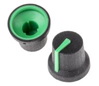 777-7338 RS PRO 16.8mm Black Potentiometer Knob for 6mm Shaft Splined
