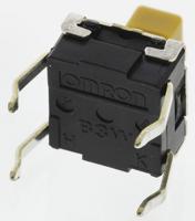 b3w-1052 Omron Yellow Plunger Tactile Switch, SPST 50 mA @ 24 V dc 3.9mm Through Hole