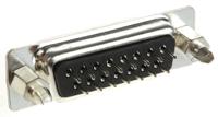 l77sd-ah15s-ol2-rm5 Amphenol Communications Solutions L77SD 15 Way Panel Mount D-sub Connector Socket, 2.74mm Pitch, with 4-40 UNC,