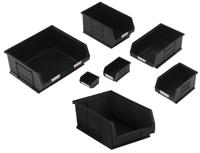 909-6921 RS PRO PP Storage Bin, 375mm x 420mm x 182mm, Black