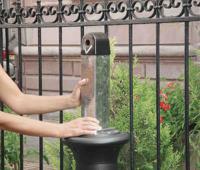 fg9w3000bla Rubbermaid Commercial Products Black Galvanised Steel Base Mount Cigarette Bins, 357mm x 1.03m x 357mm