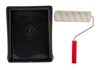 287-8149 RS PRO Paint Roller Kit includes: Cage Frame, Plastic Tray, Polyester Roller Sleeve