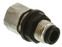 3136-06-10 Legris LF3000 Series Bulkhead Threaded-to-Tube Adaptor, G 1/8 Female to Push In 6 mm, Threaded-to-Tube Connection Style