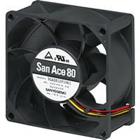 9ga0824p1s61 Sanyo Denki 9GA Series Axial Fan, 24 V dc, DC Operation, 156m³/h, 11.28W, 470mA Max, 80 x 80 x 38mm