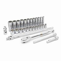80692 GearWrench 29-Piece Metric 3/8 in Deep Socket/Standard Socket Set with Ratchet, 12 point