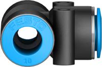 qst-10-50 Festo QST-10-50 Series Tee Tube-to-Tube Adaptor, Push In 10 mm to Push In 10 mm, Tube-to-Tube Connection Style, 130805
