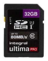 insdh32g10-80u1 Integral Memory 32 GB SDHC SD Card, Class 10, UHS-1 U1