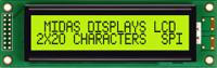 mc22005a6w-sptlys-v2 Midas MC22005A6W-SPTLYS-V2 Alphanumeric LCD Alphanumeric Display, 2 Rows by 20 Characters