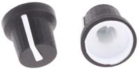 777-7344 RS PRO 16.8mm Black Potentiometer Knob for 6mm Shaft Splined