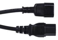 123-0952 RS PRO Straight IEC C15 Socket to Straight IEC C14 Plug Power Cord, 2m