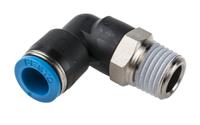 qsl-14-8 Festo QS Series Elbow Threaded Adaptor, R 1/4 Male to Push In 8 mm, Threaded-to-Tube Connection Style, 153049