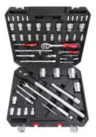 275-3840 RS PRO 54-Piece Imperial, Metric 1/4, 1/2, 3/4in Standard Socket Set with Ratchet, 6 point