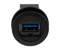 09454521904 HARTING Straight, Panel Mount, Socket- Single Port Type A to A 3.0 USB Connector