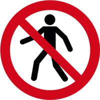 284-7152 PVC No Pedestrians Prohibition Floor Sticker