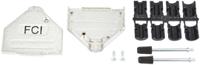 8655mh2502bklf Amphenol Communications Solutions 8655MH Series Die Cast Zinc D Sub Backshell, 25 Way, Strain Relief