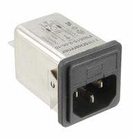 fn261s-2-06-10 Schaffner 2A, 250 V ac Male Snap-In IEC Filter FN261S-2-06-10, Faston