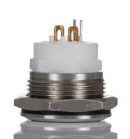 48m-112b ITW Switches 48M Series Illuminated Push Button Switch, Momentary, Panel Mount, 19.43mm Cutout, SPST, Blue LED, 48V dc,