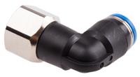 qslf-14-8-b Festo QS Series Elbow Threaded Adaptor, G 1/4 Female to Push In 8 mm, Threaded-to-Tube Connection Style, 153277