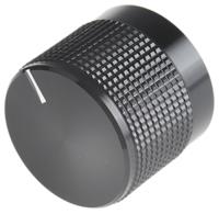 777-7319 RS PRO 20mm Black Potentiometer Knob for 6mm Shaft Splined