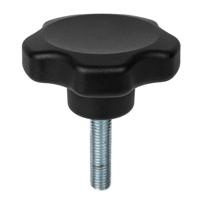 188-926 RS PRO Black Thermoplastic Multiple Lobes Clamping Knob, M10, Threaded Mount