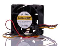 9wpa0612p4g001 Sanyo Denki San Ace 60W Series Axial Fan, 12 V dc, DC Operation, 53.7cfm, 11.16W, 930mA Max, IP68, 60 x 60 x 25mm