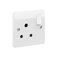 k2893whi MK Electric Logic Plus White 1 Gang Electrical Socket, 1 Pole Poles, 15A