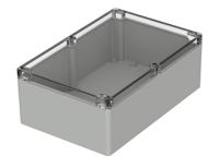 02240300 Bopla Euromas Series Light Grey Polycarbonate Enclosure, IP65, IK07, Transparent Lid, 240.3 x 160.3 x 90mm