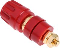 930103701 Hirschmann Test & Measurement 35A, Red Binding Post With Brass Contacts and Gold Plated - 8mm Hole Diameter