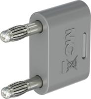 644012-28 Staubli Grey Plug 4 mm Test Plug & Socket, 32A, 30V ac, Nickel Plating
