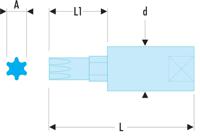 rx25 Facom 1/4 in Drive Bit Socket, Torx Bit, T25, 37 mm Overall Length