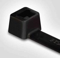 111-03460-t30l-pa66w-bk HellermannTyton Cable Tie, Inside Serrated, 198mm x 3.5 mm, Black Polyamide 6.6 (PA66), Pk-100