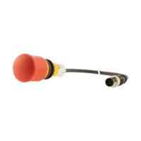 191005-c22-pvt-k02-p10 Eaton C22 Series Turn to Release Emergency Stop Push Button, Cable Mount, 22.5mm Cutout, 2NC, IP65, IP66, IP67, IP69K