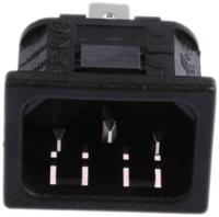 px05751563 Bulgin C14 Snap-In IEC Connector Male, 10A, 250 V