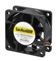 9wl0612p4j001 Sanyo Denki 9WL Series Axial Fan, 12 V dc, DC Operation, 65.9m³/h, 4.68W, 390mA Max, IP68, 60 x 60 x 25mm