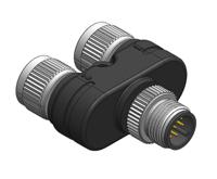 175-2513 RS PRO 8 Pole M12 Plug to 8 Pole M12 Socket Adapter