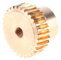 521-6840 RS PRO Bronze 0.8 Module Worm Wheel Gear 30 Tooth18mm Hub Dia., 24.16mm Pitch Dia. 18mm Face