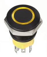 av950220000870k APEM Illuminated Push Button Switch, Momentary, Panel Mount, 19.2mm Cutout, DPST, Yellow LED, 30V dc, IP67