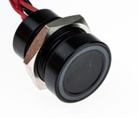 pbar1af2000a2a APEM Illuminated Piezo Switch, Momentary, Pulse, SPST, IP68, Through Hole, 200 mA @ 24 V dc, -40 → +75°C