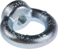 124-4842 RS PRO Carbon Steel Eye Nut, M12 Thread, 30mm Internal Eye Diameter, 54mm Outer Eye Diameter, 0.34t Load