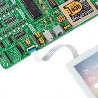 mikroe-2100 MikroElektronika MIKROE-2100, Riverdi Click LCD Add On Board With FT8xx, zif20