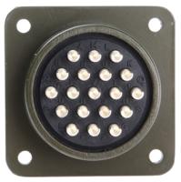 ms3102a-22-14p Amphenol Industrial, MS3102A, Copper Alloy 19 Way Box Mount MIL Spec Circular Connector Receptacle, Pin Contacts,Shell