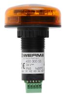 45030055 Werma 450 Series Yellow Buzzer Beacon, 24 V dc, IP65, Panel Mount, 80dB at 1 Metre