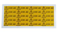 776-0942 RS PRO Black/Yellow Vinyl Safety Labels, 415V AC-Text 20 mm x 60mm