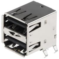 a-usb-a-2p-c ASSMANN WSW Right Angle, Through Hole, Socket- Dual Port Type A USB Connector