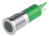 703-9049 RS PRO Green Panel Mount Indicator, 6 → 36V dc, 14mm Mounting Hole Size, Solder Tab Termination, IP67