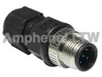 m12d-05bmma-sl8001 Amphenol Industrial Circular Connector, 5 Contacts, Cable, M12 Connector, Plug, Male, IP68, M Series
